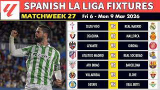 LA LIGA FIXTURES TODAY - La Liga Table Standings Today • La Liga Fixtures 2025/26