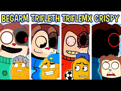 FNF TRIFLETHUMB vs TRIFLEMAX vs BEGARMLESS vs CRISPY | Friday Night Funkin'