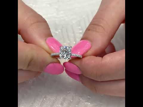 1.72 carat Cushion Cut Lab Diamond Engagement Ring