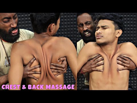 Heavy Oil Chest & Back Massage | Head Massage & Neck Cracking | Skin Cracking | Spine Cracking ASMR