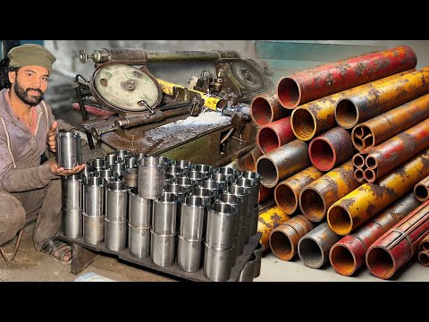 Incredible Recycling Process of 5-Inch Rusted Iron Pipes into High-Performance Engine Sleeves