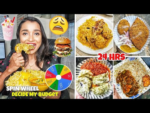 SPIN WHEEL Decide FOOD BUDGET for 24 Hours Challenge - Toughest FOOD CHALLENG - India