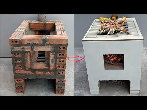 How to build a multi purpose oven with cement and brick at home