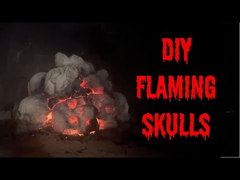 DIY Realistic Pile of Flaming Skulls - Perfect for Halloween!