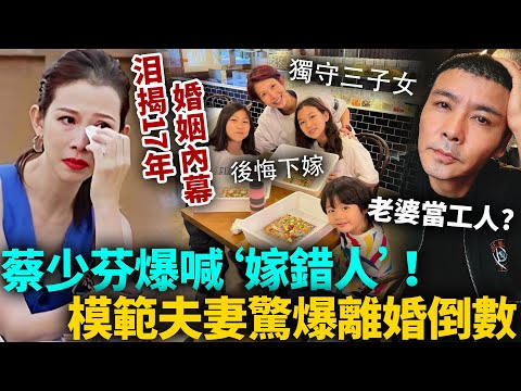 模範夫妻驚爆離婚倒數？蔡少芬積怨大爆發，公園爆喊‘嫁錯人’！踢爆老公張晉真面目，泪揭17年婚姻內幕勁心酸！#蔡少芬 #港圈日報