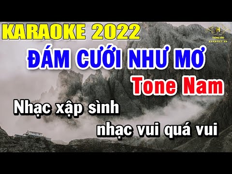 Đám Cưới Như Mơ Karaoke Tone Nam Nhạc Sống | Trọng Hiếu