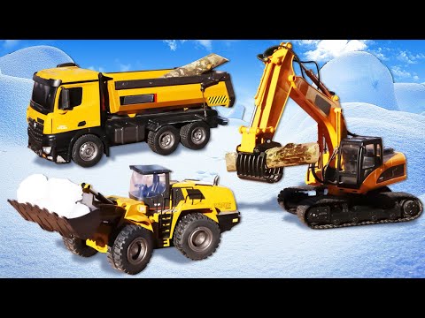 🚜❄️ ¡Vehículos al rescate! Limpian la nieve de la carretera | Juegos para niños