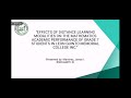 Distance Learning Challenges and Findings