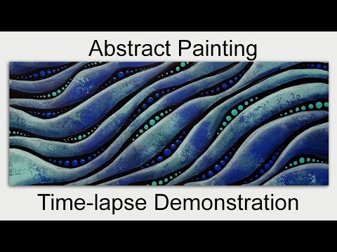 Wavy Lines Abstract Painting Shading and Highlighting with Acrylic Paint