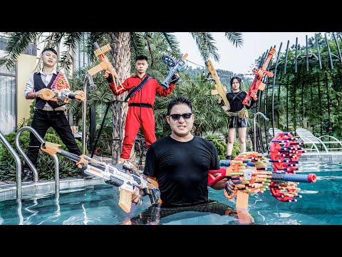 LTT Nerf War : SEAL X Warriors Nerf Guns Trick Shots Fight Crime Dr.Lee Crazy Survive the Horde 2