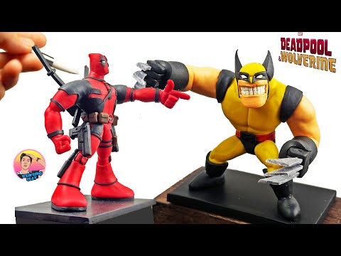 Making Deadpool & Wolverine with Polymer Clay. ( Cartoon version )