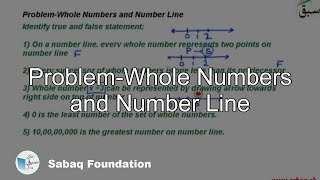 Problem-Whole Numbers and Number Line