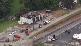 AERIALS: Hardin County fire station severely damaged in blaze