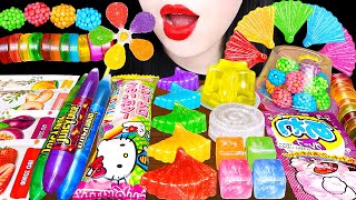 ASMR RAINBOW DESSERTS 다양한 무지개 해외 간식 디저트 COLORFUL SNACK JELLY CANDY KHAKUTO EATING SOUNDS MUKBANG 먹방