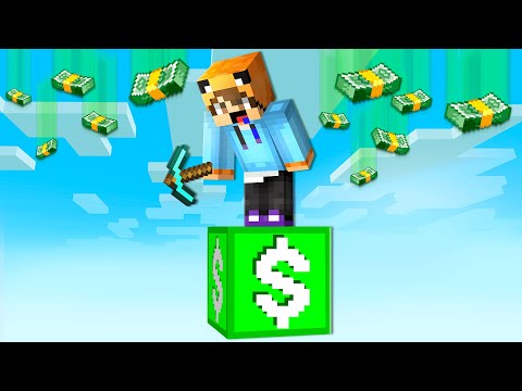 Sobreviví en UN BLOQUE de DINERO en Minecraft 🤑 POBRE vs RICO