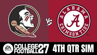 Florida State vs Alabama - 9/19 4TH QUARTER SIM (College Football 27)