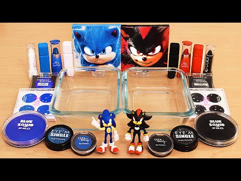 Sonic vs Shadow - Mixing Makeup Eyeshadow Into Slime ASMR