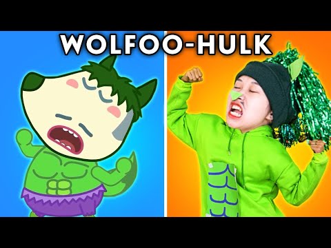 HULK-WOLF vs FLASH-WOLF || WOLFOO AND SUPERHEROES FAMILY || FUNNIEST MOMENTS OF WOLFOO PARODY