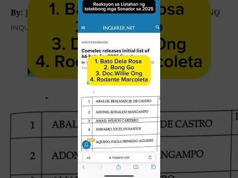 REAKSYON SA MGA TATAKBONG SENADOR SA 2025 Castro, Brosas at Casiño shoot sa inidoro. Marcoleta #1