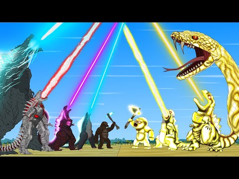 Rescue All Family GODZILLA & KONG, GODZILLA EARTH From Evolution of GOD PYTHON - FUNNY CARTOON