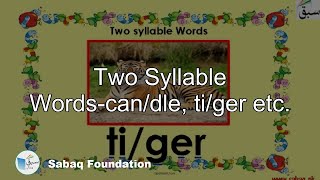 Two Syllable Words-can/dle, ti/ger etc.
