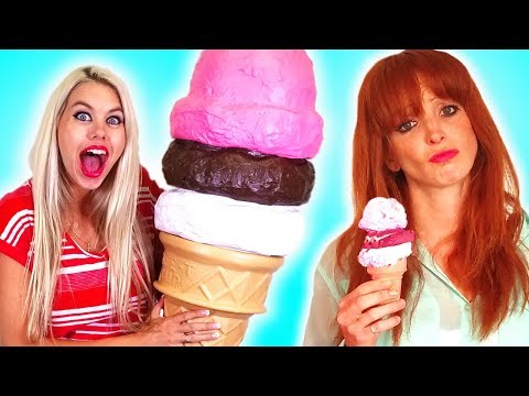 Giant vs Regular FUNNY PRANKS!!! + Cake Food Challenge!