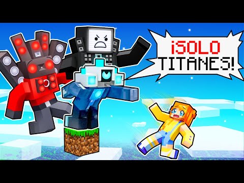 ¡Una CHICA atrapada en un BLOQUE UNO de TITANES en Minecraft