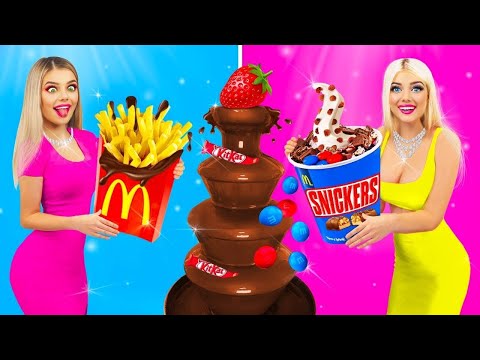 Tantangan AIR MANCUR SAUS COKLAT! | Hack Epic dengan Coklat & Berbagai Macam Makanan oleh RATATA