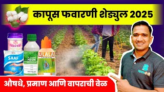 कापूस फवारणी शेड्यूल | Cotton Spray Schedule | कपाशी रोग व कीड नियंत्रण मार्गदर्शन |