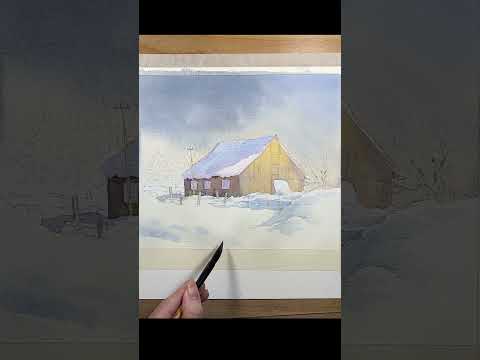 Easy Watercolor Winter Scene  #aquarelle #winter #watercolorpainting