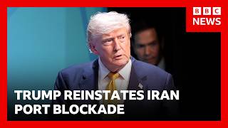 YouTube video thumbnail: Trump Reinstates Iran Port Blockade and Vows Charge on Cargo Passing Through Hormuz