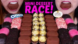 ASMR MINI DESSERT RACE! Tico ice cream, Ferrero Rocher, Mochi & VLOG behind the scenes