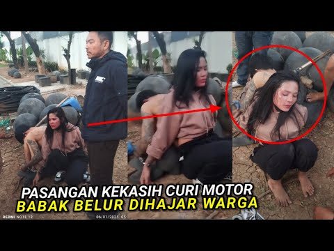 MAMPUS !! Pasangan Kekasih Kepergok Curi Motor Auto Babak Belur Disikat Warga