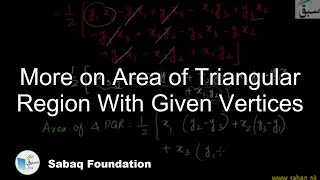 More on Area of Triangular Region With Given Vertices