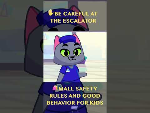 🛑BE CAREFUL ON THE STAIRS, BABY PUPPY! 🛍️Mall Escalator Safety Rules 😻Purr-Purr #shorts #forkids