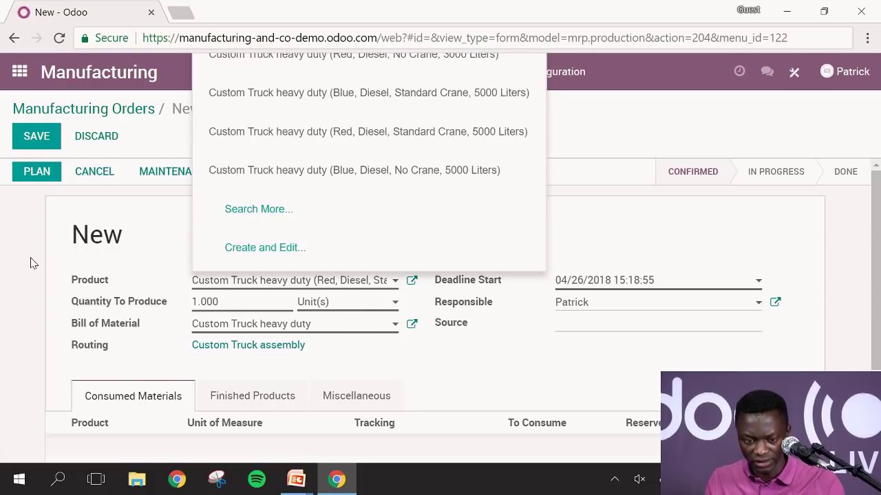Odoo Manufacturing - Production Planning and Shop Floor Management | 4/26/2018

In this webinar, Business Advisor Patrick Lukusa explains how to make the most out of the Manufacturing App Suite. If you'd like to ...