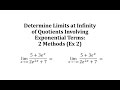 Limits and Behavior of Exponential Functions
