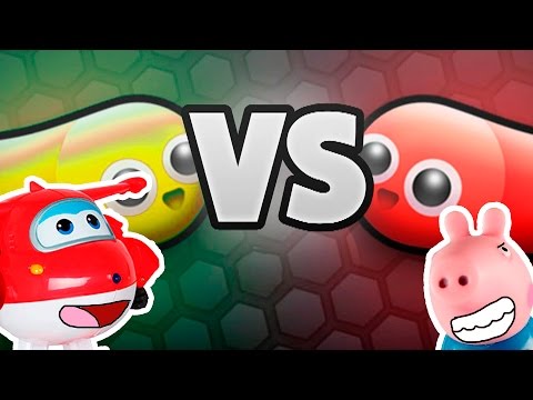 Peppa Pig George Pig vs Jett Super Wings Slither io jogo da cobra snake totoykids