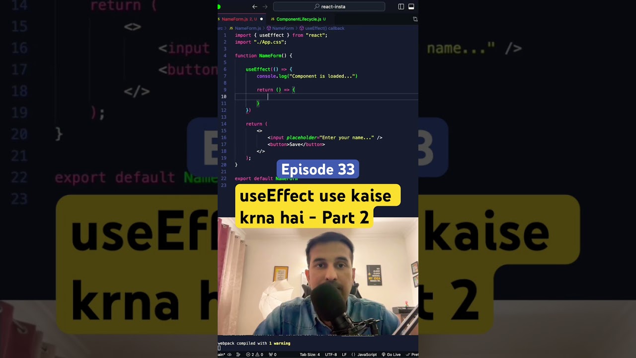 useEffect use kaise krte hai - Part 2 #reactjstutorial