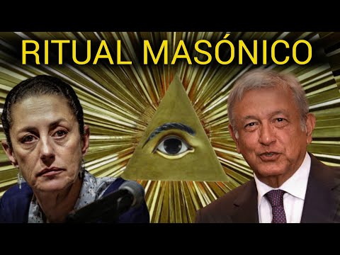 RITUAL MASÓNICO DE CLAUDIA SHEINBAUM  & AMLO #Masoneria #Illuminati #Masones