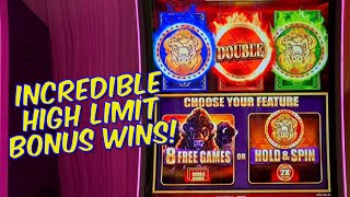 INCREDIBLE High Limit Bonus Wins On Coin Trio Buffalo!