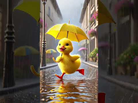 When little yellow duck was playing in the water with an umbrella, umbrella was snatched away#cute