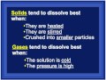 Solubility and Temperature Effects