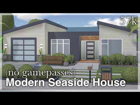 Bloxburg - Modern Seaside House Speedbuild 🌴 (no gamepasses) | exterior | Roblox