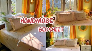 Bedroom Decoration with DIY Bedsheet | Handmade Embroidery Bedsheet