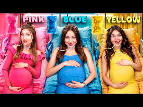 ¡Chica Rosa VS Amarilla VS Azul en el Hospital! Desafío de Colores para Embarazadas
