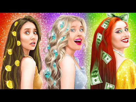 Putri Emas vs Berlian vs Uang! Kiat Hidup dan Tantangan Makanan untuk Cewek Keren oleh 123 GO!