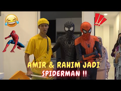 AMIR & RAHIM JADI SPIDERMAN !!- PAKAI BAJU IKUT WARNA !!