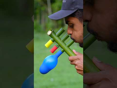 Three Colourful Balloons with Green Bamboo Toys #colourful #toys #bamboo