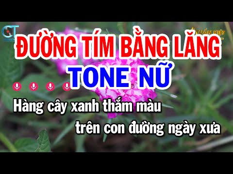 Karaoke Đường Tím Bằng Lăng Tone Nữ ( A#m ) Nhạc Sống Hay Nhất || Karaoke Tuấn Kiệt